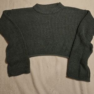 🧵 Wild Fable Green Ribbed Cropped Sweater – XXS